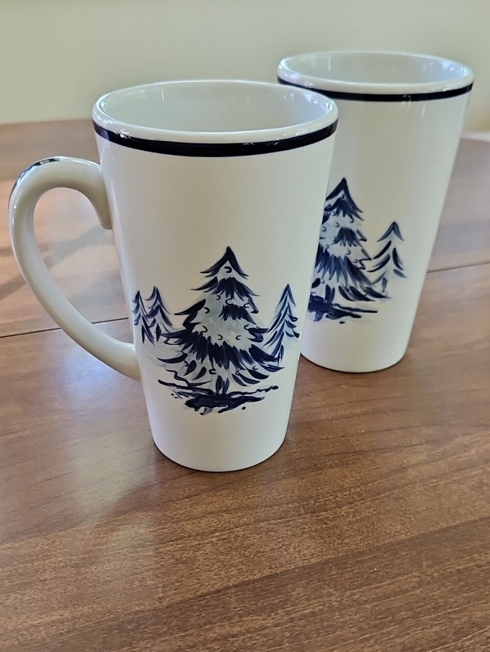 Dansk Bistro "Winter Forest" Tall Holiday Mugs – Vintage, Pair